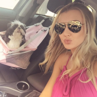 Ana Paula Siebert passeia de carro com cadela e fãs comentam: 'Muito pra poucos'