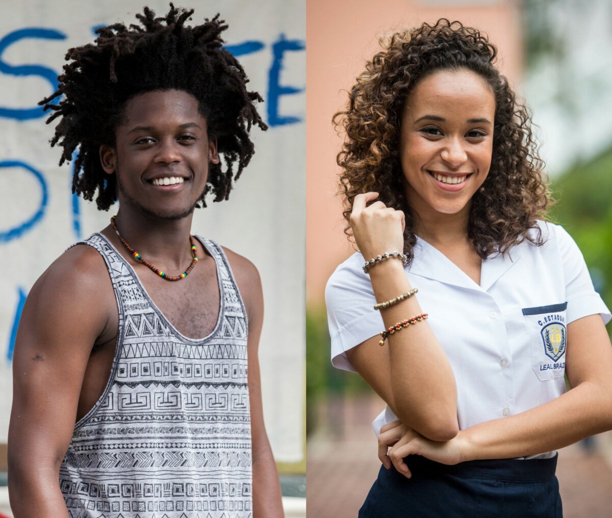 Foto: Vera (Mari Oliveira) tenta beijar Beto (Maicon Rodrigues), mas o  rapaz deixa claro seu amor por Lívia (Giulia Costa) - Purepeople