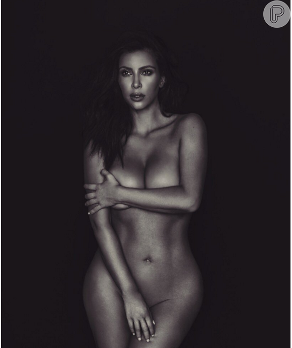 Em mais uma foto nua no Instagram, Kim Kardashian mostrou sua boa forma pouco mais de três meses após dar à luz Saint West, seu segundo filho com o rapper Kanye West