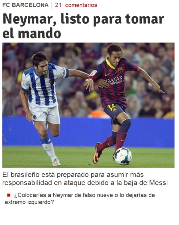 Messi está fora do jogo contra o Celtic, nesta terça-feira, 1° de outubro de 2013, pela Liga dos Campeões da Europa, após sofrer uma lesão na coxa direita