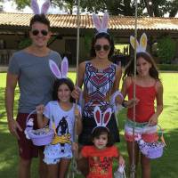 Rodrigo Faro celebra a Páscoa com a mulher e as filhas: 'Caça aos ovos'