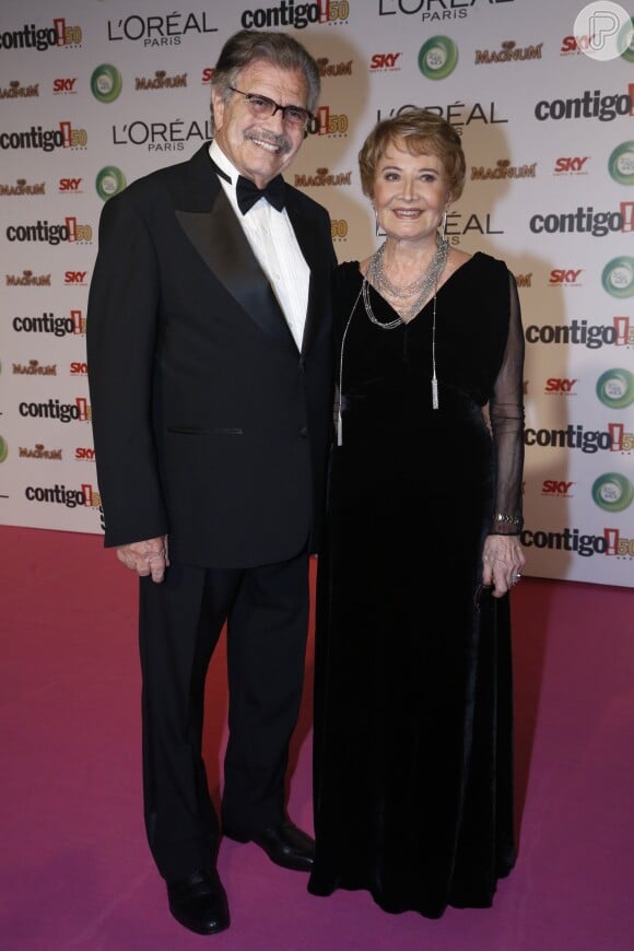 Tarcísio Meira e Glória Menezes foram homenageados na 15ª edição do Prêmio Contigo de TV, em março deste ano, no Copacabana Palace