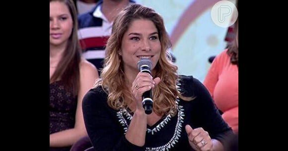 Priscila Fantin fala sobre maternidade no programa 'Encontro com Fátima Bernardes', da TV Globo, em 21 de dezembro de 2012