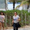 Patrícia Poeta é vista frequentemente se exercitando na Zona Sul do Rio, seja correndo ou caminhando
