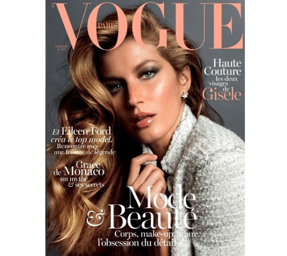 Gisele Bündchen é a capa da edição de novembro da revista 'Vogue Paris'