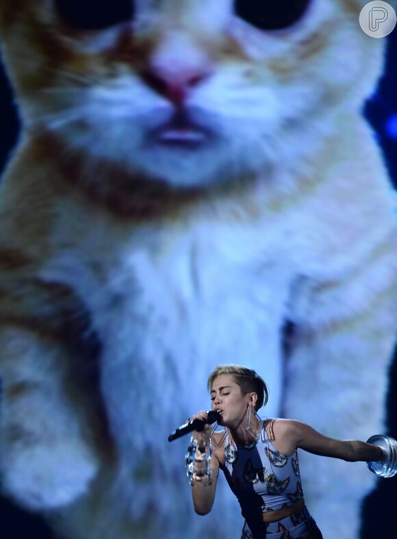Miley Cyrus fecha o American Music Awards 2013 com a apresentação da música 'Wrecking Ball'