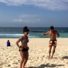 Aline Riscado e Felipe Roque praticaram treino funcional na praia nesta quarta-feira, 30 de agosto de 2016