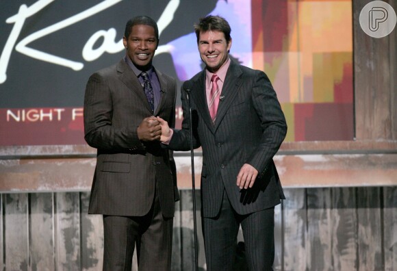 Jamie Foxx e Tom Cruise são colegas de profissão e já atuaram juntos no filme 'Colateral'. em 2004