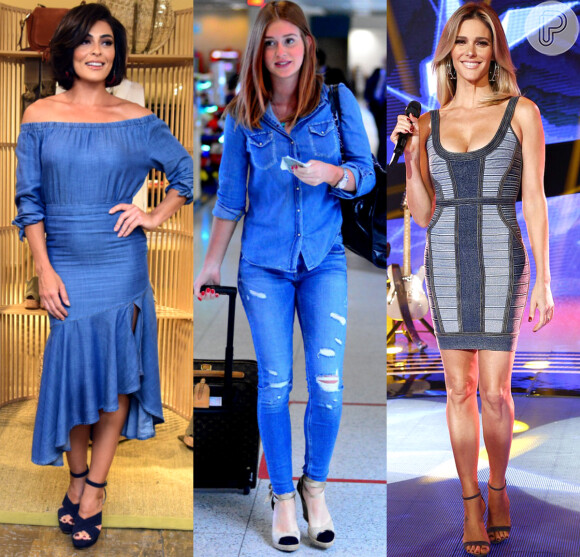Look total jeans é tendência entre as famosas como Juliana Paes, Marina Ruy Barbosa e Fernanda Lima. Confira!
