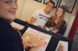 Marina Ruy Barbosa e Klebber Toledo fazem caricatura de casal nos Estados Unidos