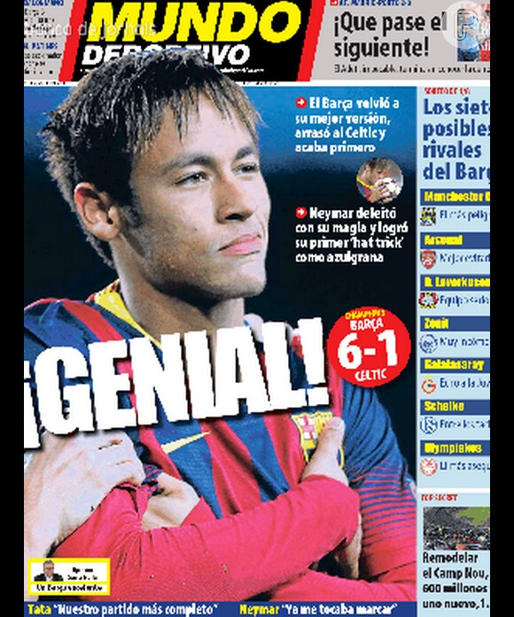 Neymar joga no clube espanhol Barcelona já deu motivos para a imprensa nacional chamá-lo de 'Genial'