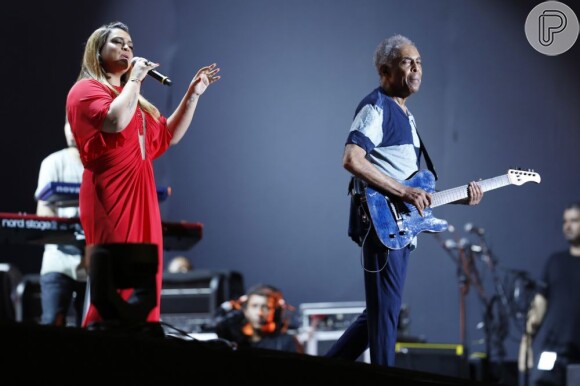 Preta Gil participou do show do pai, Gilberto Gil, com Stevie Wonder