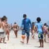 Floriano Peixoto exibiu passou a tarde na praia da Barra da Tijuca, Zona Oeste do Rio de Janeiro, com a família