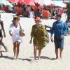 Floriano Peixoto passou a tarde desta sexta-feira, 10 de janeiro de 2014, na praia da Barra da Tijuca, Zona Oeste do Rio de Janeiro, com a mulher, Christine Fernandes, e o filho do casal, Pedro, de 10 anos
