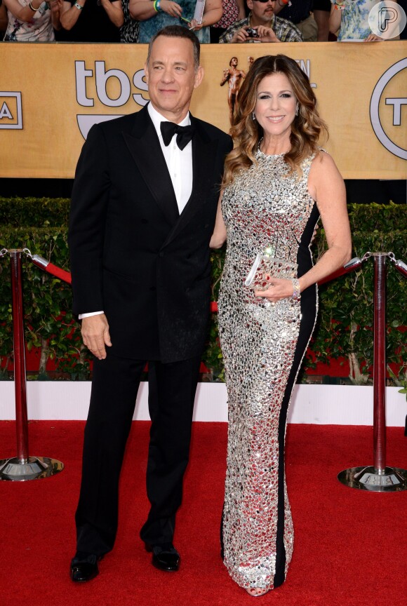 Tom Hanks e Rita Wilson na 20ª edição do SAG Awards, Screen Actors Guild Awards, no sábado 18 de janeiro de 2014, no The Shrine Auditorium, em Los Angeles, Califórnia