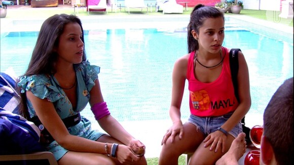 No 'Big Brother Brasil 17', Mayara anda desconfiada de que Emilly esteja com ciumes de Antonio com ela