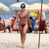 Ingrid Guimarães curtiu o sábado, 22 de fevereiro de 2014, na praia do Leblon, na Zona Sul do Rio e chamou a atenção por sua boa forma