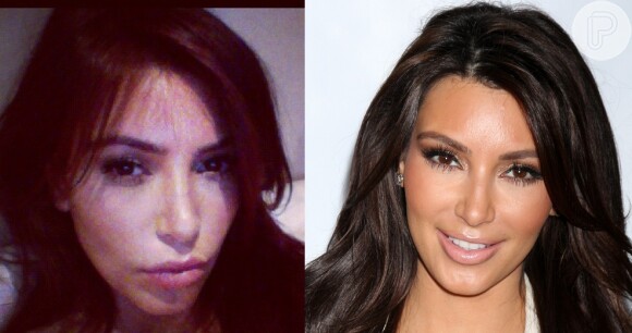 Kim Kardashian, que nunca dispensa uma maquiagem, desta vez não hesitou em se clicar ao natural, mas sem perder o charme
