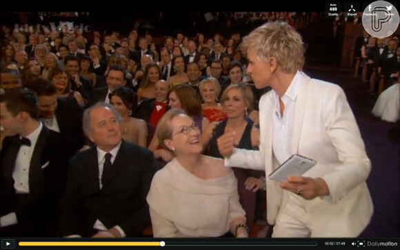 Ellen pediu para tirar uma foto com a atriz Meryl Streep