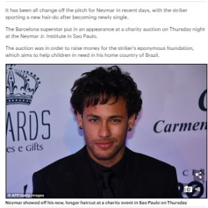 O jornal britânico 'Daily Mail' exaltou a mudança de visual de Neymar após o término com Bruna Marquezine