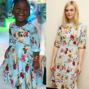 Títi, filha de Bruno Gagliasso e Giovanna Ewbank, repete look Dolce e Gabbana de Elle Fanning em festa de aniversário no último domingo, dia 25 de junho de 2017