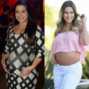 Grávida de 7 meses, Thais Fersoza avalia corpo e Andressa Suita a elogia nesta terça-feira, dia 27 de junho de 2017