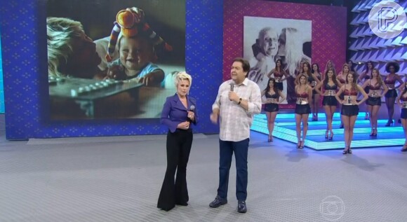 Ana Maria Braga diz para Fausto Silva que é normal levar susto em programa ao vivo