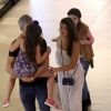 Otaviano Costa passeou com a filha e a enteada em um shopping neste domingo, 2 de julho de 2017