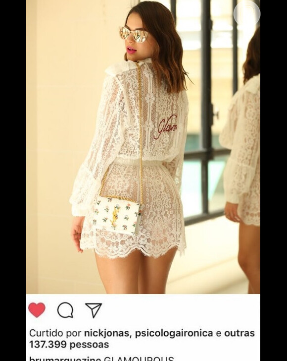 Nick Jonas curte fotos de Bruna Marquezine no perfil do Instagram da atriz