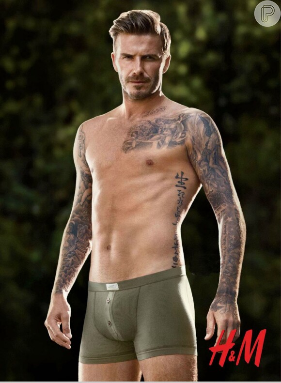 David Beckham exibe o corpo tatuado na campanha de roupas íntimas da H&M; marca já divulgou o primeiro anúncio da nova coleção em janeiro de 2013