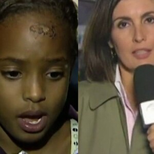 Laura Beatriz e Fátima Bernardes durante o jornal Nacional, em 2010, no Morro do Bumba