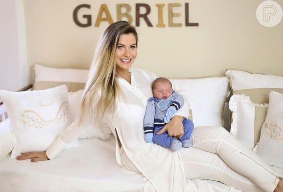Andressa Suita falou sobre a rotina após o nascimento do filho, Gabriel