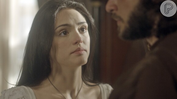Anna (Isabelle Drummond) diz a Joaquim (Chay Suede) que eles precisam mandar Thomas (Gabriel Braga Nunes) para a cadeia, na novela 'Novo Mundo'