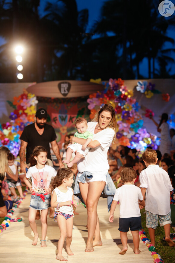 Rafa Brites e Rocco marcaram presença no Fashion Weekend Kids, em Comandatuba, na Bahia