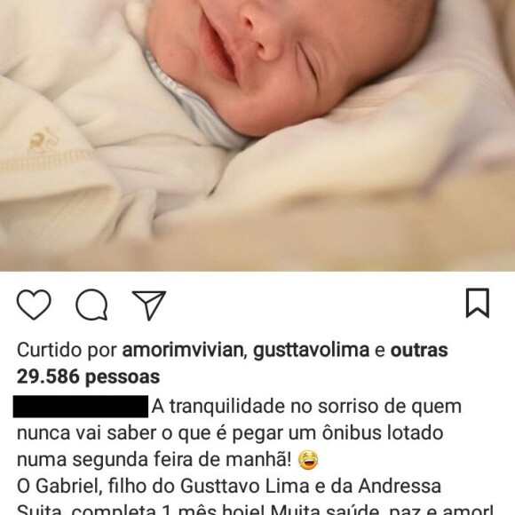 Gusttavo Lima garantiu que o filho, Gabriel, vai andar de ônibus