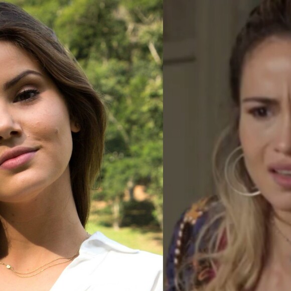 Luiza (Camila Queiroz) confronta Sandra Helena (Nanda Costa) sobre beijo em Eric (Mateus Solano) e lhe dá um tapa na cara, na novela 'Pega Pega', a partir de 14 de agosto de 2017