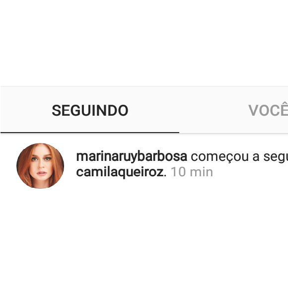 Ex de Klebber Toledo, Marina Ruy Barbosa começou a seguir Camila Queiroz no Instagram