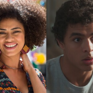 Na novela 'Malhação', Tato (Matheus Abreu) fica empolgado após conversar com Dóris (Ana Flávia Cavalcanti) para conseguir novas oportunidades de emprego