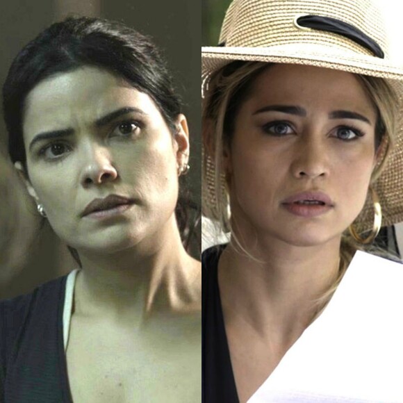 Com Agnaldo (João Baldasserini) preso, Antônia (Vanessa Giácomo) passa a desconfiar de Sandra Helena (Nanda Costa), na novela 'Pega Pega'