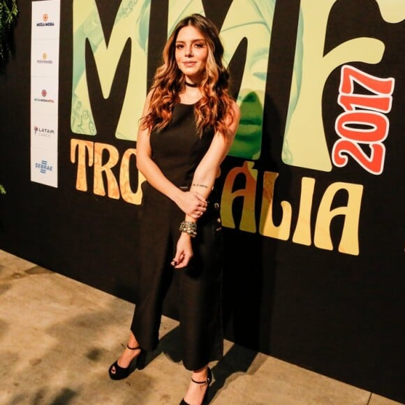 Giovanna Lancellotti marcou presença em evento de moda, na noite de sexta-feira, 25 de agosto de 2017, em Goiânia