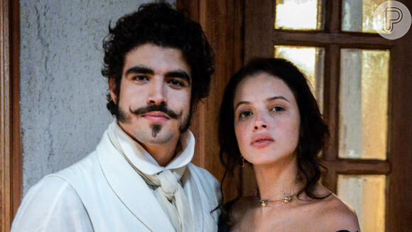 Na novela 'Novo Mundo', Domitila (Agatha Moreira) sequestra Pedro (Caio Castro) e afronta Leopoldina (Leticia Colin)