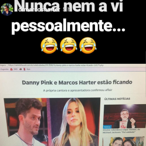 Ex-BBB Marcos desmentiu a apresentadora Danny Pink sobre romance