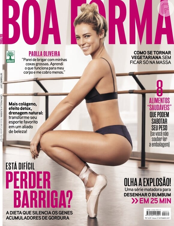 Paolla Oliveira posou com sapatilhas de balé para a revista 'Boa Forma'