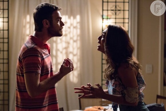 Bibi (Juliana Paes) briga com Rubinho (Emílio Dantas) para defender Dedé (João Bravo), na novela 'A Força do Querer'