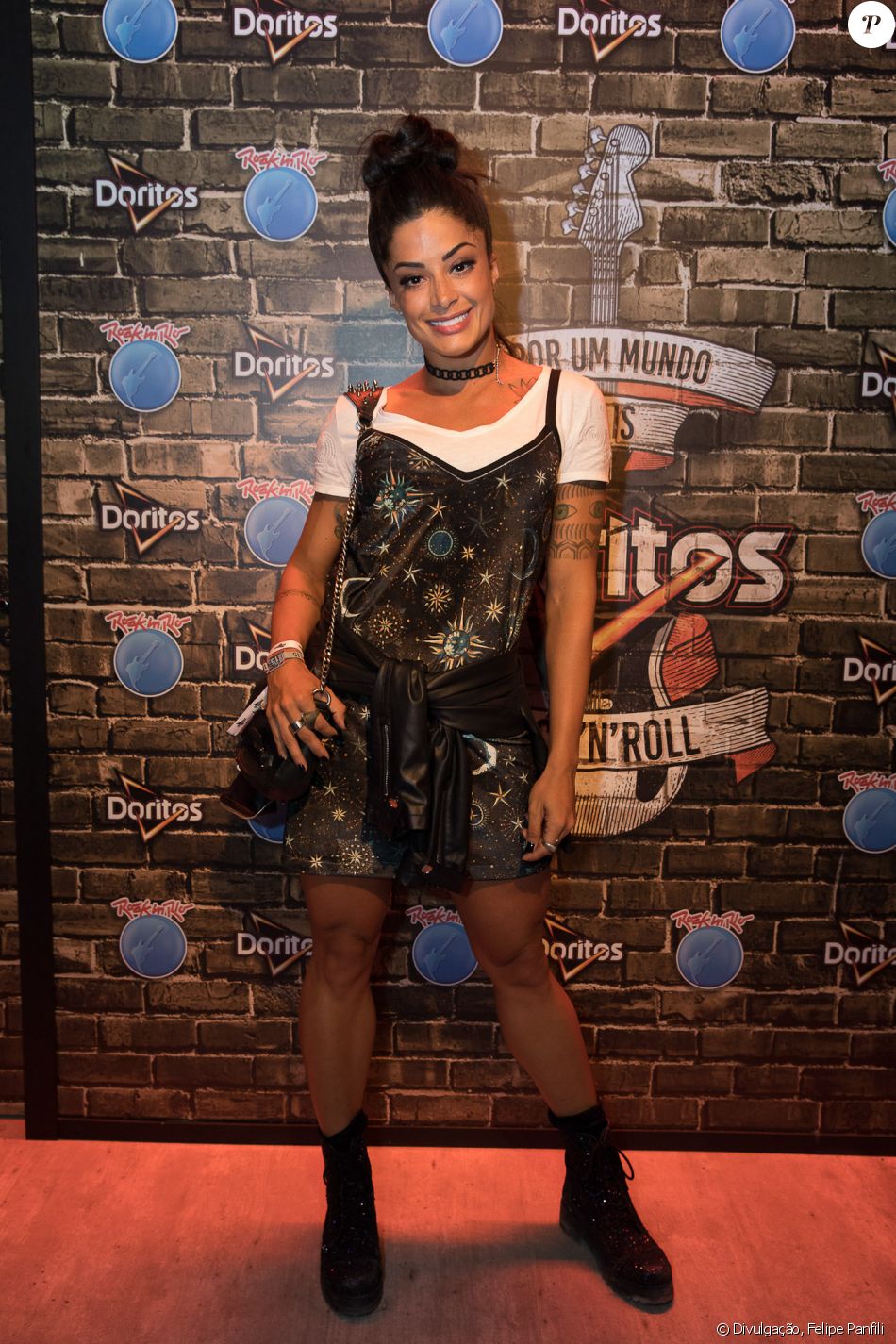 Aline Riscado no Rock in Rio em 15 de setembro de 2017 Purepeople