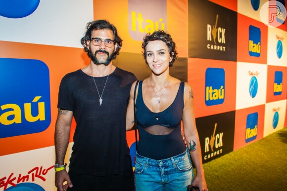 Juliano Cazarré aproveitou o Rock in Rio ao lado da mulher, Letícia Cazarré