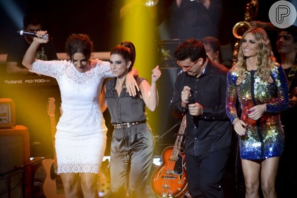 Fernanda Lima usou o vestido de paetês Emilio Pucci no terceiro dia de audições, em 20 de abril de 2014