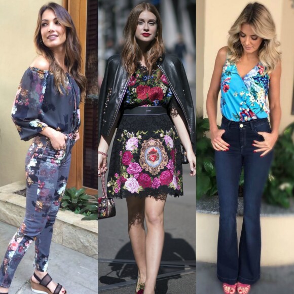 Patricia Poeta, Marina Ruy Barbosa e Ticiane Pinheiro são adeptas de estampas florais. Veja os looks de mais famosas e inspire-se para a estação mais florida do ano!