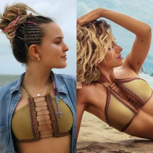 Larissa Manoela usou um biquíni da grife New Beach desenhando por Giovanna Ewbank