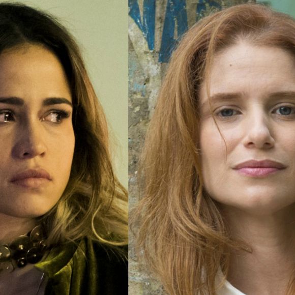 Sandra Helena (Nanda Costa) encontra Mônica (Julia Lund)  no presídio, na novela 'Pega Pega'